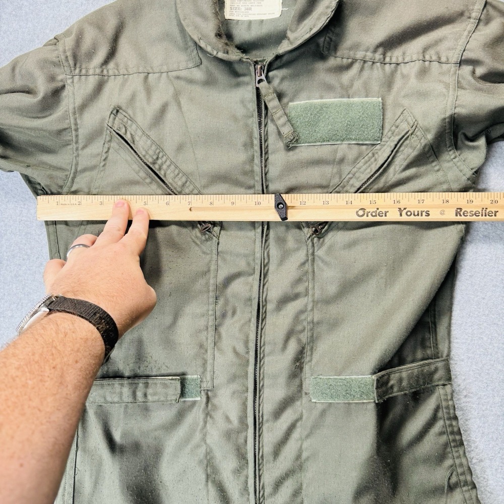 Vintage US Military Flyers Coveralls Mens 38R CWU-27/P Flight Suit 70s Olive - Picture 14 of 16